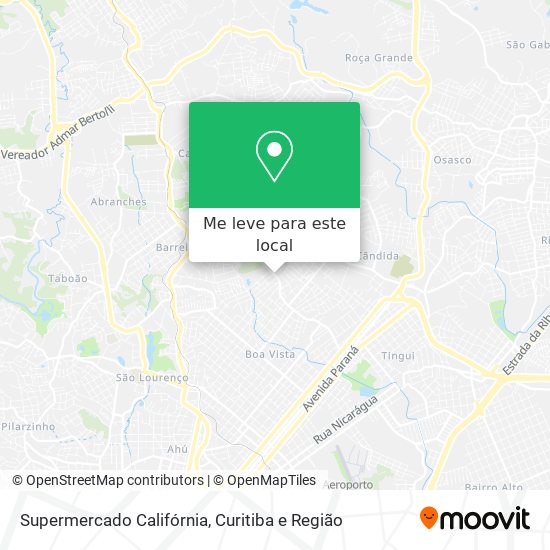 Supermercado Califórnia mapa
