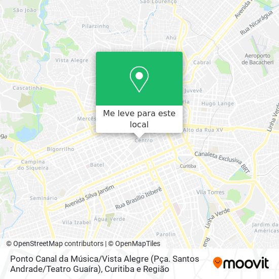 Ponto Canal da Música / Vista Alegre (Pça. Santos Andrade / Teatro Guaíra) mapa