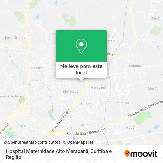 Hospital Maternidade Alto Maracanã mapa