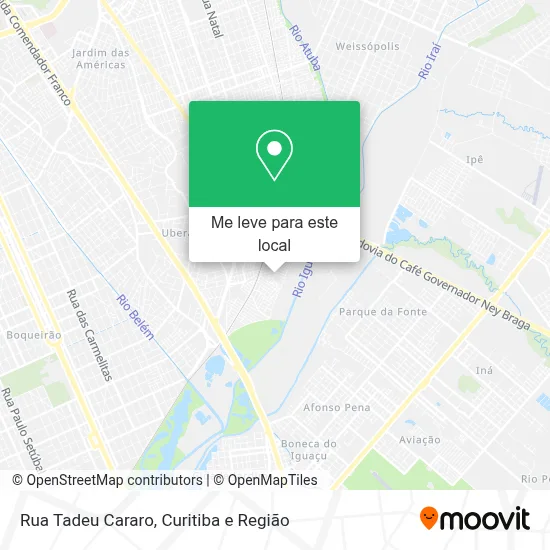 Rua Tadeu Cararo mapa