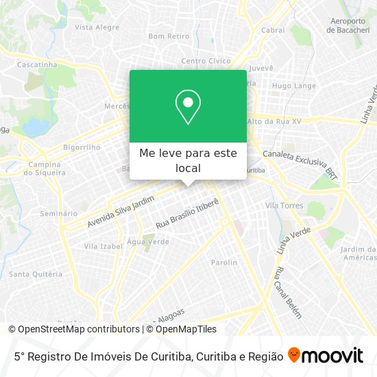5° Registro De Imóveis De Curitiba mapa