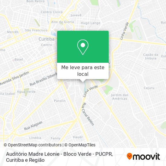 Auditório Madre Léonie - Bloco Verde - PUCPR mapa