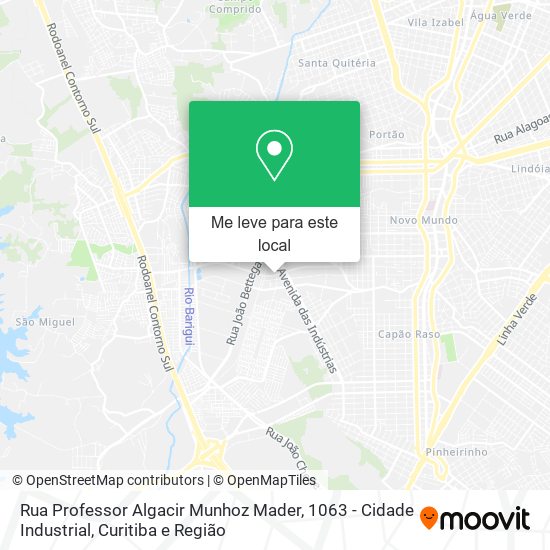 Rua Professor Algacir Munhoz Mader, 1063 - Cidade Industrial mapa
