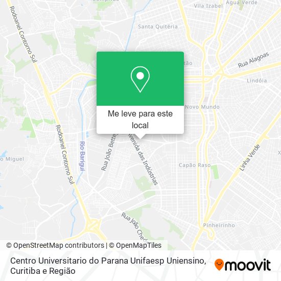 Centro Universitario do Parana Unifaesp Uniensino mapa