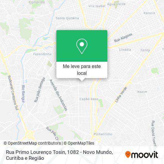 Rua Primo Lourenço Tosin, 1082 - Novo Mundo mapa