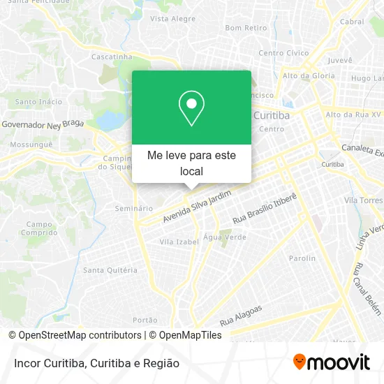 Incor Curitiba mapa