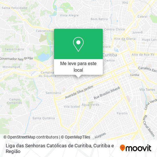 Liga das Senhoras Católicas de Curitiba mapa