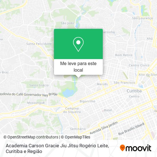 Academia Carson Gracie Jiu Jitsu Rogério Leite mapa