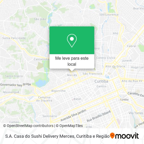 S.A. Casa do Sushi Delivery Merces mapa