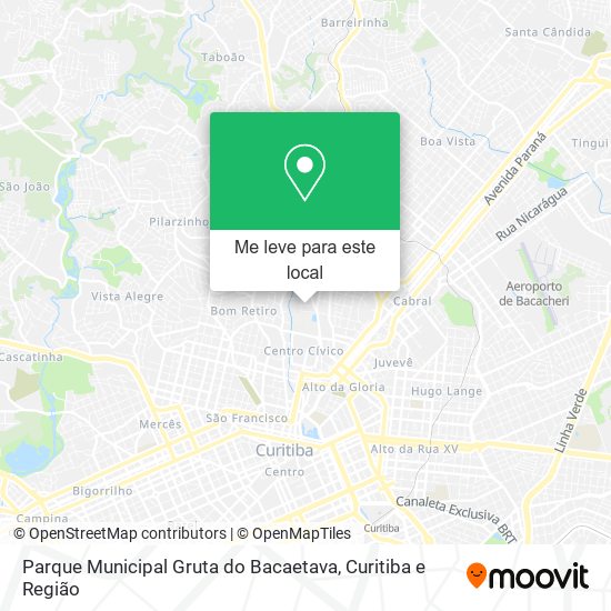 Parque Municipal Gruta do Bacaetava mapa