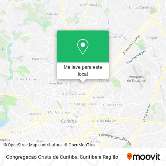 Congregacao Crista de Curitiba mapa