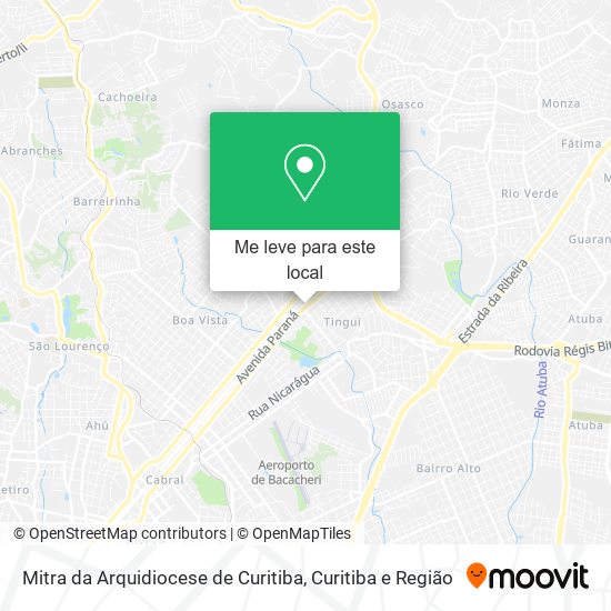 Mitra da Arquidiocese de Curitiba mapa