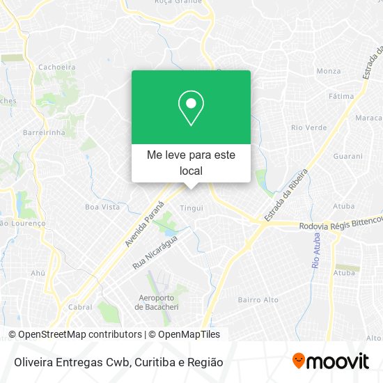 Oliveira Entregas Cwb mapa