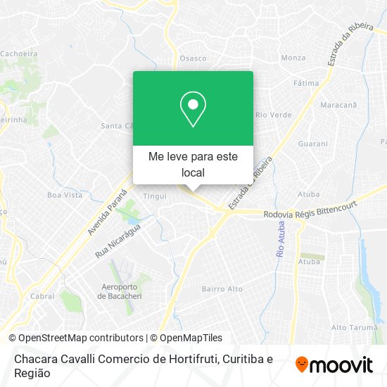 Chacara Cavalli Comercio de Hortifruti mapa