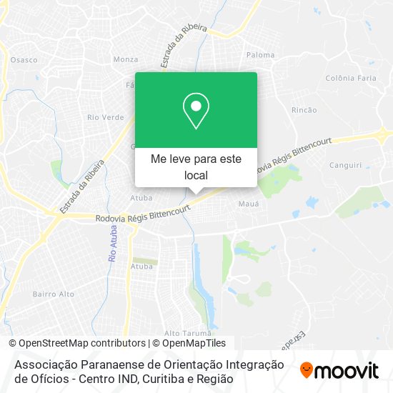 Associação Paranaense de Orientação Integração de Ofícios - Centro IND mapa