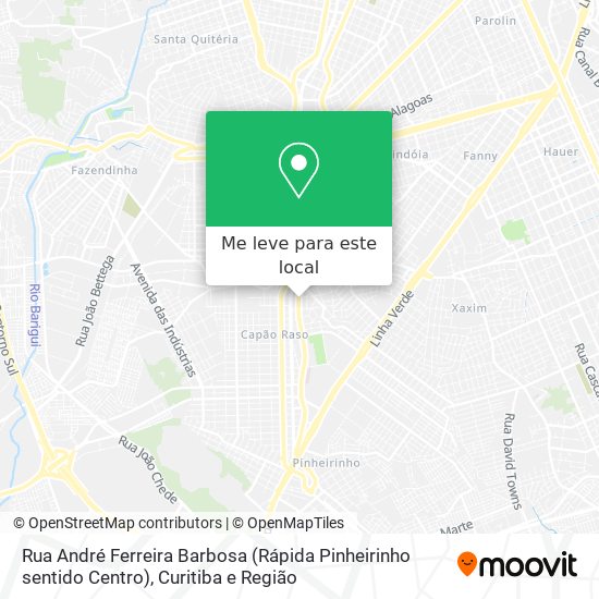 Rua André Ferreira Barbosa (Rápida Pinheirinho sentido Centro) mapa