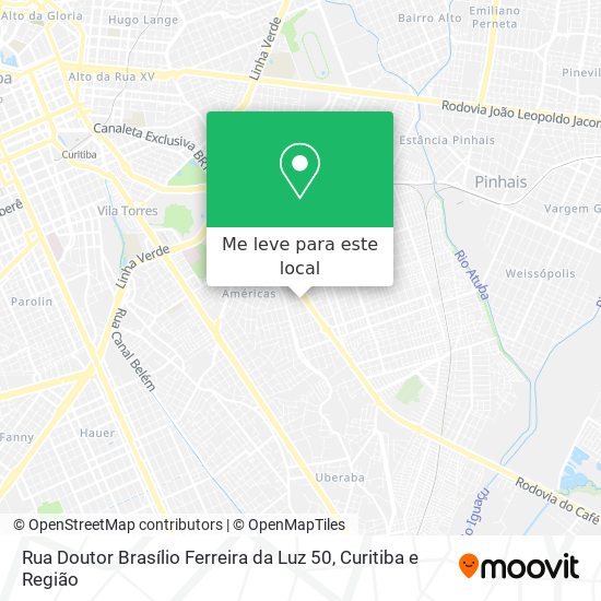 Rua Doutor Brasílio Ferreira da Luz 50 mapa