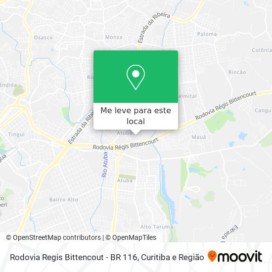 Rodovia Regis Bittencout - BR 116 mapa