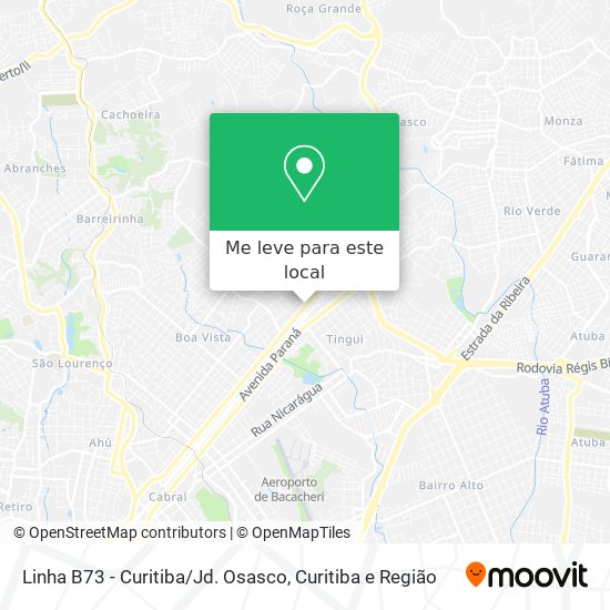 Linha B73 - Curitiba / Jd. Osasco mapa
