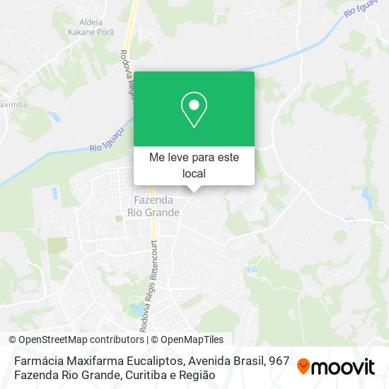 Farmácia Maxifarma Eucaliptos, Avenida Brasil, 967 Fazenda Rio Grande mapa