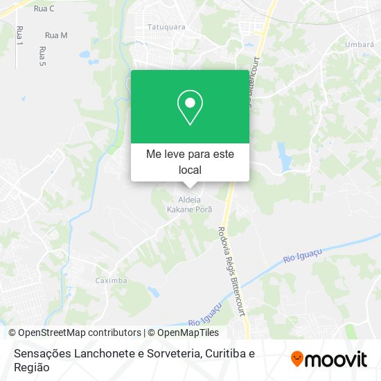 Sensações Lanchonete e Sorveteria mapa