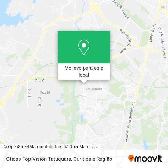 Óticas Top Vision Tatuquara mapa