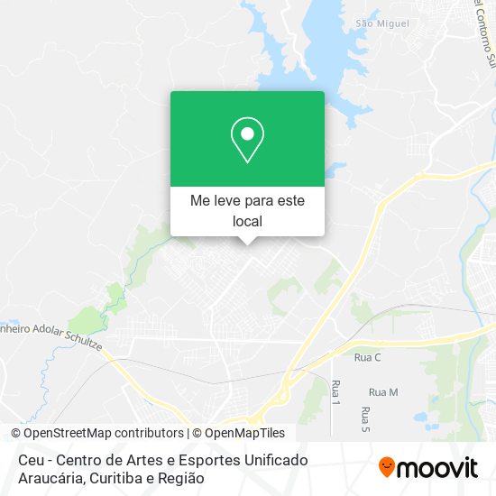 Ceu - Centro de Artes e Esportes Unificado Araucária mapa