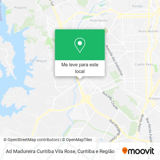 Ad Madureira Curitiba Vila Rose mapa