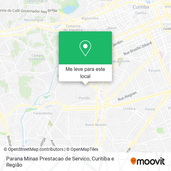 Parana Minas Prestacao de Servico mapa