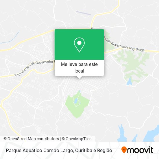 Parque Aquático Campo Largo mapa