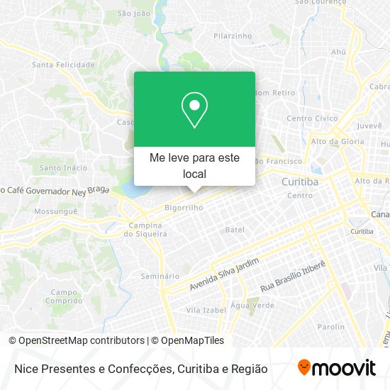 Nice Presentes e Confecções mapa