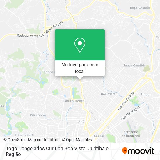 Togo Congelados Curitiba Boa Vista mapa