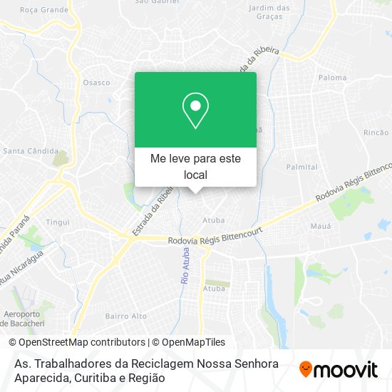 As. Trabalhadores da Reciclagem Nossa Senhora Aparecida mapa