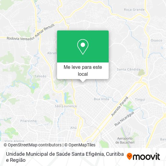 Unidade Municipal de Saúde Santa Efigênia mapa