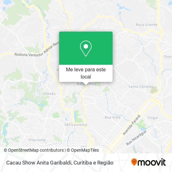 Cacau Show Anita Garibaldi mapa