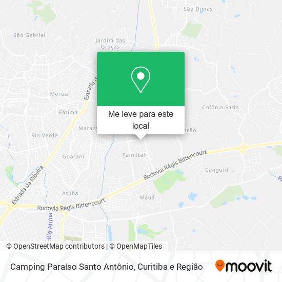 Camping Paraíso Santo Antônio mapa