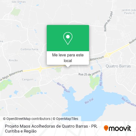 Projeto Maos Acolhedoras de Quatro Barras - PR mapa