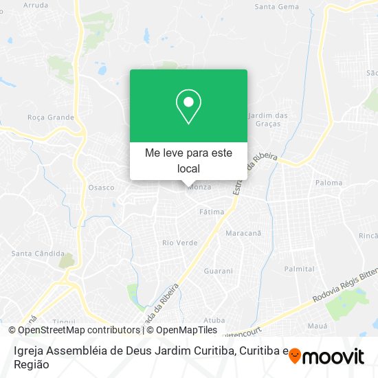 Igreja Assembléia de Deus Jardim Curitiba mapa