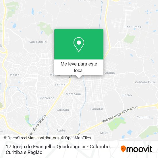 17 Igreja do Evangelho Quadrangular - Colombo mapa