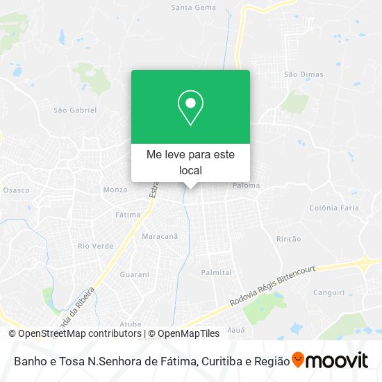 Banho e Tosa N.Senhora de Fátima mapa
