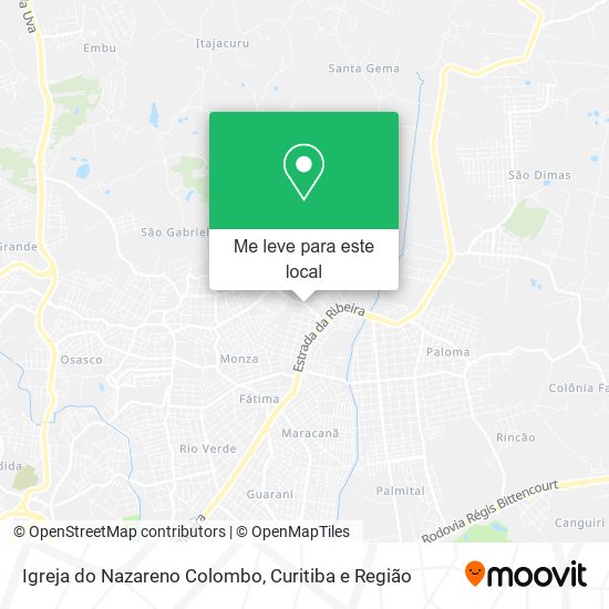 Igreja do Nazareno Colombo mapa