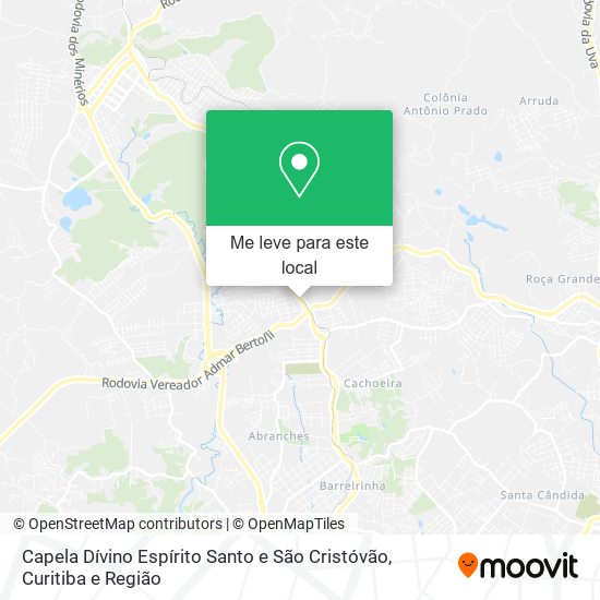 Capela Dívino Espírito Santo e São Cristóvão mapa