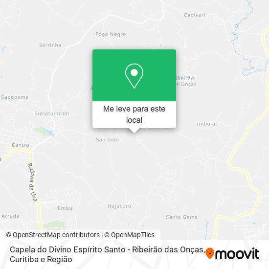 Capela do Divino Espírito Santo - Ribeirão das Onças mapa