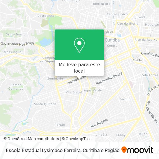 Escola Estadual Lysimaco Ferreira mapa