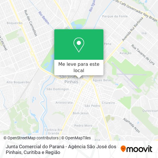 Junta Comercial do Paraná - Agência São José dos Pinhais mapa