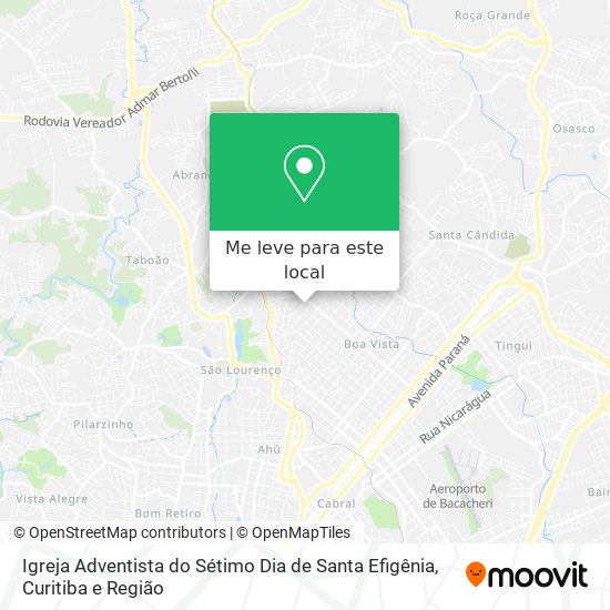 Igreja Adventista do Sétimo Dia de Santa Efigênia mapa