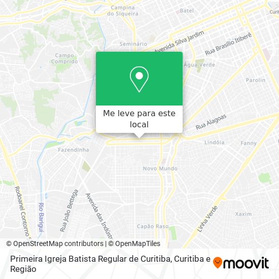 Primeira Igreja Batista Regular de Curitiba mapa