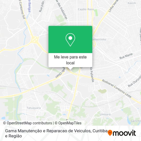 Gama Manutenção e Reparacao de Veiculos mapa