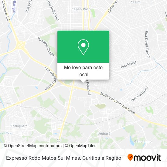 Expresso Rodo Matos Sul Minas mapa