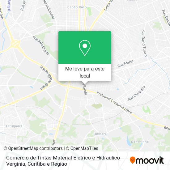 Comercio de Tintas Material Elétrico e Hidraulico Verginia mapa